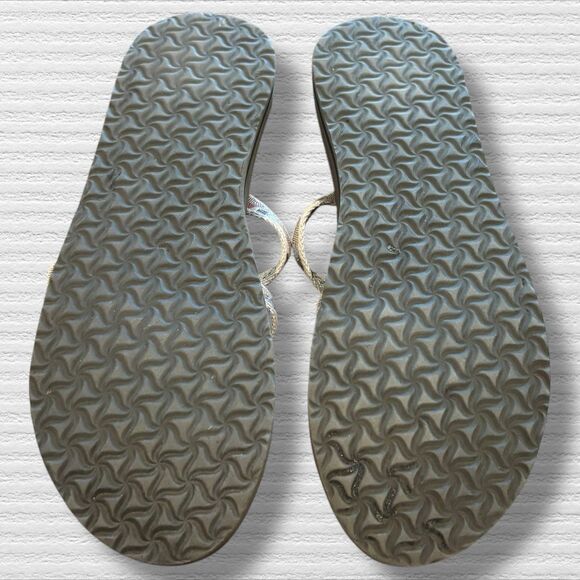 Teva Mush Mandalyn Wedge Ola Flip Flop Sandals Women’s 11 Brown Multi Strap - Picture 6 of 6